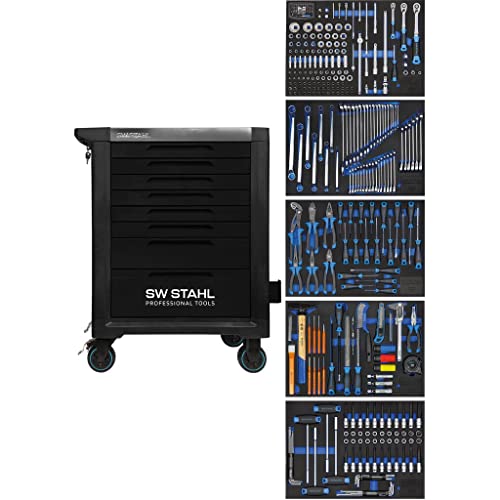 SW-Stahl Z3111 Profi Werkstattwagen TT801 schwarz I 8 Schubladen I 5 Schubladen gefüllt I 341 teilig I Werkstatt Rollwagen mit Werkzeug bestückt I Twin-Lock I Werkstattwagen kit I voll ausgestattet SW-Stahl Z3111 Profi Werkstattwagen TT801 schwarz I 8 Schubladen I 5 Schubladen gefüllt I 341 teilig I Werkstatt Rollwagen mit Werkzeug bestückt I Twin-Lock I Werkstattwagen kit I voll ausgestattet von SW-Stahl