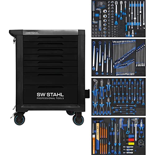 SW-Stahl Z3114 Profi Werkstattwagen TT801 schwarz I 8 Schubladen I 4 Schubladen gefüllt I 246 teilig I Werkstatt Rollwagen mit Werkzeug bestückt I Twin-Lock I Werkstattwagen kit I voll ausgestattet SW-Stahl Z3114 Profi Werkstattwagen TT801 schwarz I 8 Schubladen I 4 Schubladen gefüllt I 246 teilig I Werkstatt Rollwagen mit Werkzeug bestückt I Twin-Lock I Werkstattwagen kit I voll ausgestattet von SW-Stahl