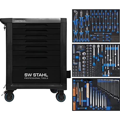 SW-Stahl Z3117 Profi Werkstattwagen TT801 schwarz I 8 Schubladen I 3 Schubladen gefüllt I 213 teilig I Werkstatt Rollwagen mit Werkzeug bestückt I Twin-Lock I Werkstattwagen kit I voll ausgestattet SW-Stahl Z3117 Profi Werkstattwagen TT801 schwarz I 8 Schubladen I 3 Schubladen gefüllt I 213 teilig I Werkstatt Rollwagen mit Werkzeug bestückt I Twin-Lock I Werkstattwagen kit I voll ausgestattet von SW-Stahl