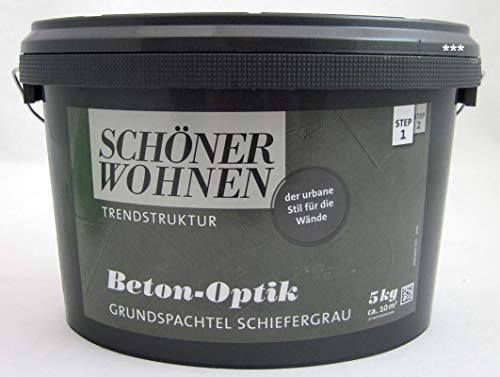 Beton-Optik Grundspachtel schiefergrau 5 kg Schöner Wohnen von SW