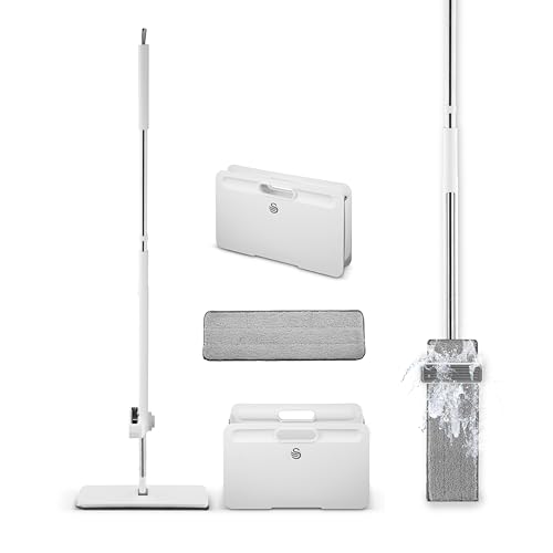 Swan Elevate Selbstauswringender Flachmopp und Falteimer Set mit integriertem Auswringsystem, 2 Einstellungen, geriffeltes Mikrofaser-Pad, Weiß Swan Elevate Selbstauswringender Flachmopp und Falteimer Set mit integriertem Auswringsystem, 2 Einstellungen, geriffeltes Mikrofaser-Pad, Weiß von Swan