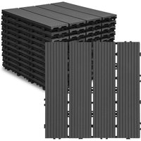 (Deactive) SWANEW Terrassenfliesen 30x30cm, 44 Stück, 4 qm, Anti-Rutsch-Oberfläche, Klickfliesen aus Kunststoff in Holzoptik, Bodenbelag, von SWANEW