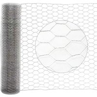 Swanew - 10/25m Drahtzaun Volierendraht in Silbrig Maschenweite 27 mm Sechskantgeflecht - 50 cm x 10m von SWANEW