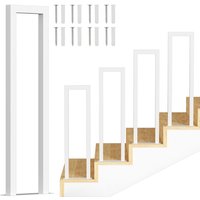 100cm Treppengeländer U-Form Eisen Handlauf Geländer, Eisengeländer Innen und Außen für Treppen Brüstung Garten Balkon Weiß - Swanew von SWANEW