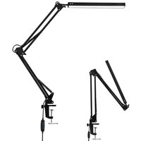 Swanew - 10W led Schreibtischlampe Tischleuchten FlexBar Tischlampe Büroleuchte Beleuchtung Dimmbar für Arbeiten,Lernen Architektenlampe mit von SWANEW