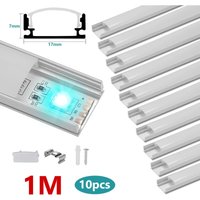 Swanew - 10x1M Profilé Aluminium led Angle Anodisé Diffuseur laiteux pour Ruban Bande led Couvercle Blanc Opaque Forme en u Swanew - 10x1M Profilé Aluminium led Angle Anodisé Diffuseur laiteux pour Ruban Bande led Couvercle Blanc Opaque Forme en u von SWANEW