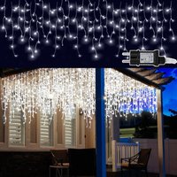15M 400LEDs Eisregen Lichterkette Kaltweiß, Fenster Lichtervorhang mit 8 Modi IP44 Wasserfest, Weihnachtsbeleuchtung Party Balkon Garten Deko - Swanew von SWANEW