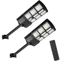 2 pcs 300W Straßenlaterne Solar-Bewegungsmelder mit Fernbedienungsmodi, 600lm Solarleuchten für den Außenbereich - Swanew von SWANEW