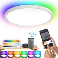 24W Smart led Deckenleuchte mit RGB-Bluetooth, dimmbar - Flurlampe, Keller, Deckenlampe - Weiß - Swanew von SWANEW