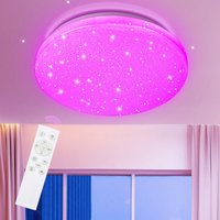 24W led Deckenleuchte mit Sternenhimmel-Effekt, Flurbeleuchtung, Fernbedienung und RGB-Farbwechsel - rgb - Swanew von SWANEW