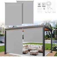 2X Senkrechtmarkise Vertikalmarkise Seitenrollo Sichtschutz für Terrasse Balkon Sonnenschutz UV-Beständig Grau 140x140cm - Swanew 2X Senkrechtmarkise Vertikalmarkise Seitenrollo Sichtschutz für Terrasse Balkon Sonnenschutz UV-Beständig Grau 140x140cm - Swanew von SWANEW