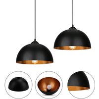 Swanew - 2x led Pendelleuchte Decken-Lampe Decke Hängelampe Industrial Beleuchtung - schwarz von SWANEW