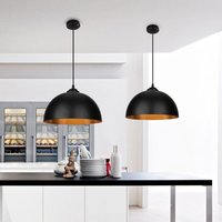 Swanew - 2x led Pendelleuchte Licht Hängelampe Hängeleuchte Leuchte Pendellampe Design - schwarz von SWANEW