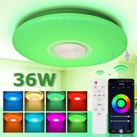 36W led Deckenleuchte Deckenlampe Bluetooth Musik Farbwechsel Wand Panel Lampe - rgb von SWANEW