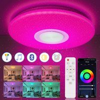 36W led Deckenleuchte mit blendfreiem Sternenhimmel-Effekt, Fernbedienung und Bluetooth-Musikfunktion - rgb - Swanew von SWANEW