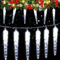 40 led Lichterkette Eiszapfen Beleuchtung für Weihnachten Innen Außen Weihnachtsdeko Kaltweiß - Swanew von SWANEW