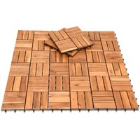 SWANEW 5m² Holzfliesen Akazie Mosaik Terrassenfliese 30x30 cm Fliese Stecksystem Mosaik Zuschneidbar Terrassenfliesen Terrasse Balkon von SWANEW