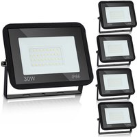 5x 30W led Fluter led Strahler Wasserdicht Flutlicht Außenstrahler Outdoor-Sicherheitsleuchte für Garten Garage Warmweiß - Swanew von SWANEW