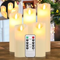 5x led Kerzen Timer Kerze Flackernde Flamme mit Fernbedienung 5 Größen Dimmbar Elektrische Echtwachs Warmweiß - Swanew 5x led Kerzen Timer Kerze Flackernde Flamme mit Fernbedienung 5 Größen Dimmbar Elektrische Echtwachs Warmweiß - Swanew von SWANEW