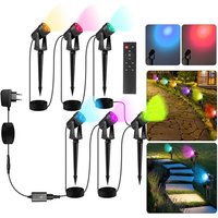 6tlg. led Gartenstrahler mit Erdspieß, Außenstrahler Gartenbeleuchtung mit Stecker Wasserdicht IP65 rgb - Swanew von SWANEW