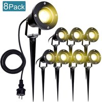 8X led Gartenstrahler Gartenleuchte Warmweiss led Gartenbeleuchtung IP65 4W GU10 Mit Erdspiess Stecker Aussen Wiese fürAussen,Garten,Wiese von SWANEW