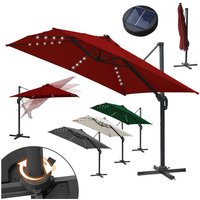 Swanew - Ampelschirm Marktschirm Wasserdicht Beschichtung - 360°schwenkbar - Kurbelmechanik mit LED,Rot Swanew - Ampelschirm Marktschirm Wasserdicht Beschichtung - 360°schwenkbar - Kurbelmechanik mit LED,Rot von SWANEW