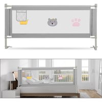 Swanew - Bettgitter Bettschutzgitter Höhenverstellbar Kinderbettgitter 180 x 98 cm Gitter Kinderbett Fallschutz Bett Darkgray von SWANEW