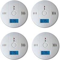 Swanew - co Melder Alarm 4x Kohlenmonoxid Gasmelder Rauchmelder Gaswarner lcd Anzeige Kohlenmonoxidmelder Brandschutz co Sensor von SWANEW