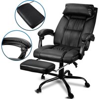 Drehstuhl Bürostuhl Chefsessel Schreibtischstuhl Drehstuhl mit Kopfkissen einklappbaren Rollen und Armlehne - Swanew von SWANEW
