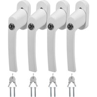 Swanew - Fenstergriff Fenstergriffe Alu Set Sicherheitsfenstergriff abschließbar Griff 4X weiß von SWANEW