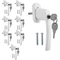Fenstergriff Fenstergriffe Alu Set Sicherheitsfenstergriff abschließbar Griff 8X weiß von SWANEW