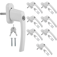 Fenstergriff Fenstergriffe Alu Set Sicherheitsfenstergriff abschließbar Griff 8X weiß von SWANEW