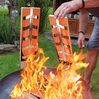 Flammlachsbrett 2er Set Flammlachs Edelstahl Halterung Brett Lachsbretter - Swanew von SWANEW