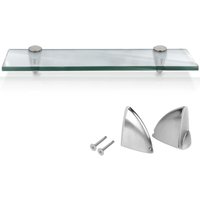 Glasablage Klarglas Glänzend, aus rostfreiem Zinkdruckguss, Silber glänzend, Zinkdruckguss chrom, Glas Transparent 5010CM - Swanew Glasablage Klarglas Glänzend, aus rostfreiem Zinkdruckguss, Silber glänzend, Zinkdruckguss chrom, Glas Transparent 5010CM - Swanew von SWANEW