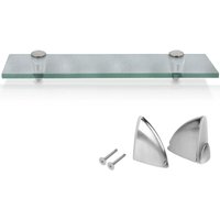 Swanew - Glasablage Milchglas Glänzend, aus rostfreiem Zinkdruckguss, Silber glänzend, Zinkdruckguss chrom, Glas satiniert 5010CM von SWANEW
