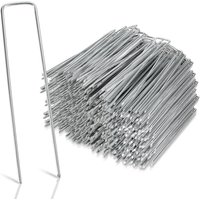 Heringe Erdanker 400 Stück, Bodenanker aus Verzinktem Stahl, 150x25mm, Ø2.8mm, für Vliese, Zäune, Zelte, u Form, stabil Heringe Erdanker 400 Stück, Bodenanker aus Verzinktem Stahl, 150x25mm, Ø2.8mm, für Vliese, Zäune, Zelte, u Form, stabil von SWANEW