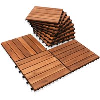 Swanew - Holzfliesen 44er Kachel Set,4m², geeignet als Terrassenfliesen und Balkonfliesen, aus Akazien Holz, 30x30 cm, für Garten Terrasse Balkon von SWANEW