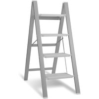 Klappleiter Stehleiter Alu Trittleiter Klapptritt 4 Stufen Silber - Swanew von SWANEW
