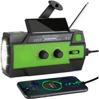 Swanew - Kurbelradio Solarradio, Tragbares, 4000mAh Handkurbel,Selbstbetriebenes AM/FM/NOAA-Radio, Wetterfunk-Notfallgerät, Telefonladegerät von SWANEW