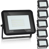 Led Fluter Flutlicht Strahler Baustrahler Außen Lampe IP65 30W 5X Kaltweiß Scheinwerfer - Swanew Led Fluter Flutlicht Strahler Baustrahler Außen Lampe IP65 30W 5X Kaltweiß Scheinwerfer - Swanew von SWANEW