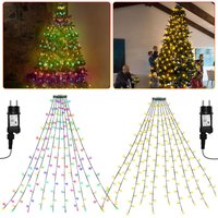 Led Lichterkette Weihnachtsbaum Christbaumbeleuchtung 280 LEDs 2,8m Außen Lichterkette Baummantel Warmweiß von SWANEW