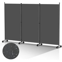 Paravent mit Rollen Faltbarer Raumteiler Outdoor Trennwand Garten Sichtschutz Raumtrenner 3 teilig Anthrazit 263x181 cm - Swanew von SWANEW