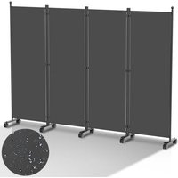 Paravent mit Rollen Faltbarer Raumteiler Outdoor Trennwand Garten Sichtschutz Raumtrenner 4 teilig Anthrazit 228x181 cm - Swanew von SWANEW