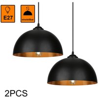 Pendelleuchte Lampenschirm 2er Set Pendellampe Industrielle Vintage Metall E27 Hängelampe 60W Hängeleuchte Deckenlampe ø 30cm - Swanew von SWANEW
