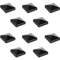 Pfostenkappe 10x Pyramide Abdeckkappe für Pfosten Zaunpfahl Abdeckung 71x71mm Schwarz von SWANEW