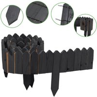 Swanew - Rasenkante Holzverkleidung Beetumrandung Mähkante 200201.5cm Anthrazit von SWANEW