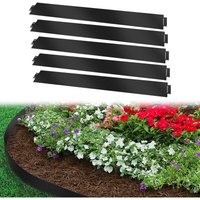 Rasenkante Metall Beeteinfassung Mähkante Verzinkt Wegbegrenzung Beetumrandung Palisade Schwarz 100x15cm 25m - Swanew von SWANEW
