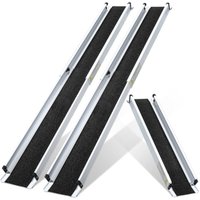 Rollstuhlrampe Rollirampe Auffahrschiene Faltbar Alu Teleskoprampe rutschfeste Oberfläche inkl. Tasche 152cm von SWANEW