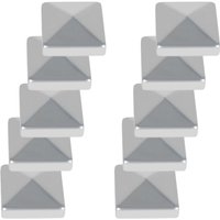 SWANEW 10x Pfostenkappe Abdeckkappe Zaun Zaunkappe Vierkant Pyramiden Pyramide Silber 71mm SWANEW 10x Pfostenkappe Abdeckkappe Zaun Zaunkappe Vierkant Pyramiden Pyramide Silber 71mm von SWANEW