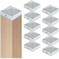 SWANEW 10x Pfostenkappe Abdeckkappe Zaun Zaunkappe Vierkant Pyramiden Pyramide Silber 91mm SWANEW 10x Pfostenkappe Abdeckkappe Zaun Zaunkappe Vierkant Pyramiden Pyramide Silber 91mm von SWANEW
